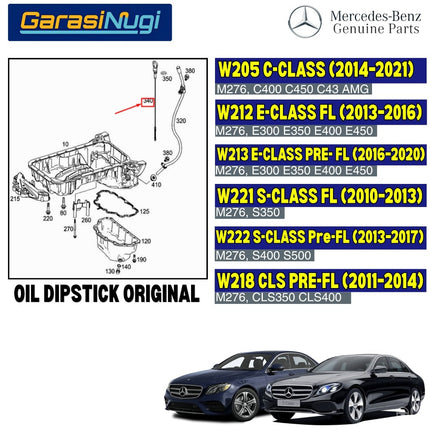 Oil Dipstick For Mercedes W212 W213 W221 Tongkat Pengukur Oli Mesin M276 Original E300 S350