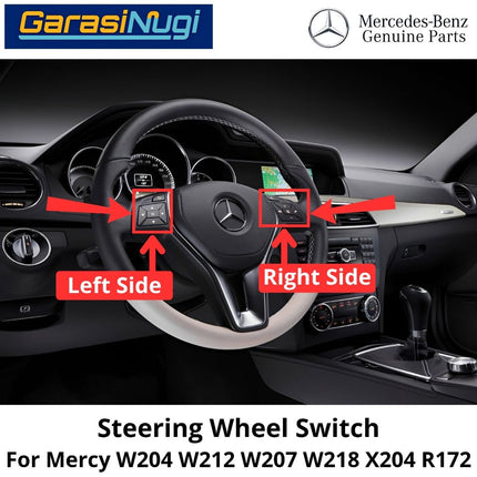 Steering Wheel Mercy W204 W212 W207 R172 Switch Tombol Kontrol Stir Mercedes C200 E200 SLK