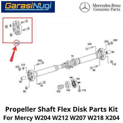Propeller Shaft Mercy W204 W212 W207 X204 Flex Disk Kit Karet Cakram Kopling Mercedes C200 E200 GLK