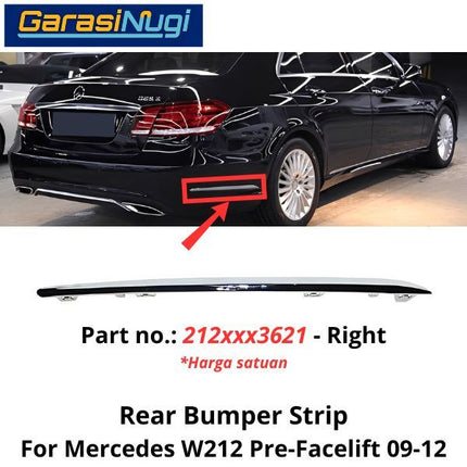 Rear Bumper Strip Mercy W212 Pre-FL List Chrome Samping Belakang Mercedes C200