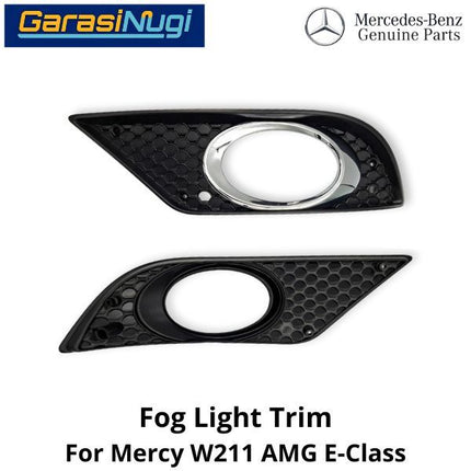 Fog Trim Mercy W211 AMG Cover Chrome Lampu Kabut Bracket E350