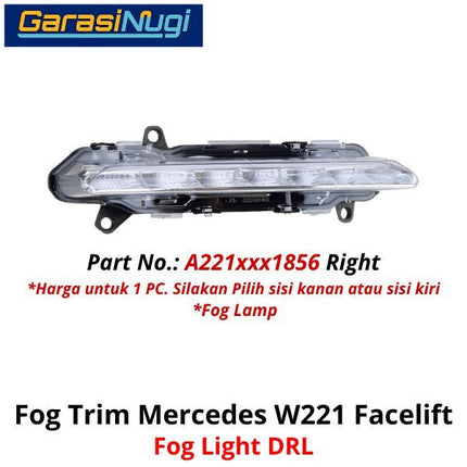 Fog Trim For Mercy W205 Pre-FL AMG Cover Lampu Kabut Grill C200 C300