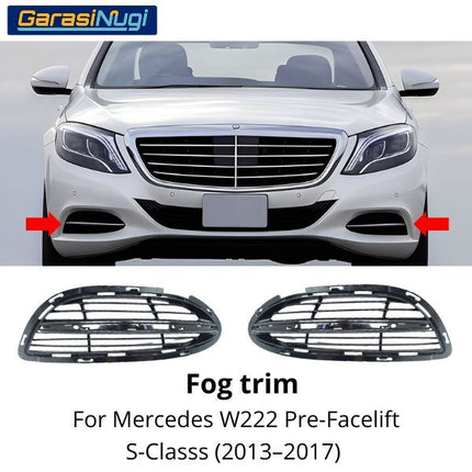 Fog Trim For Mercy W222 Pre-Facelift Cover Chrome Lampu Kabut Grill S450
