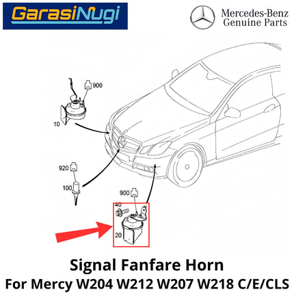 Electric Horn Signal Mercy W204 W212 W207 W218 Fanfare High and Low Note Terompet Klakson Mercedes C200 E200 CLS