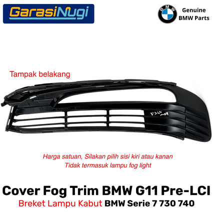 Fog Trim For BMW G11 G12 Pre-LCI Cover Chrome Lampu Kabut Grill Depan 730 750L