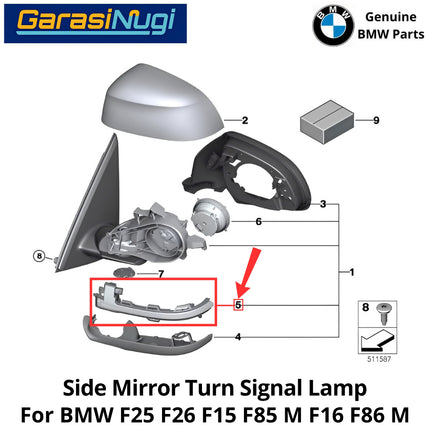 Turn Signal For BMW F25 F26 F15 F16  Side Mirror Lamp Sein Lampu Spion X3 X4 X5 X6