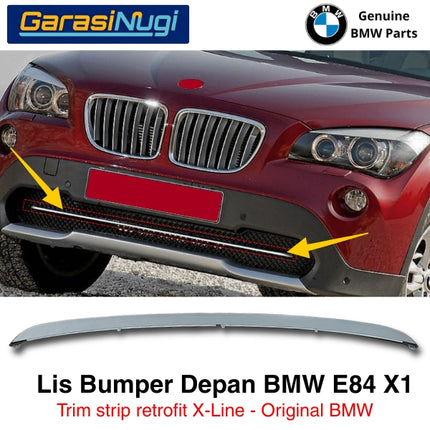 Lis Bumper Depan BMW E84 Chrome Matte Trim Strip Grille Bawah X-Line Original X1