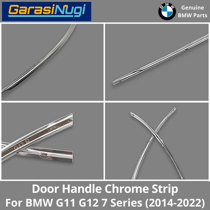Exterior Door Handle For BMW G11 G12 Chrome Trim Stripe Strip Krom Pintu Depan Belakang 740 750