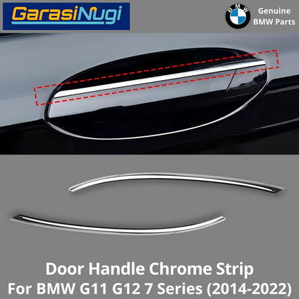 Exterior Door Handle For BMW G11 G12 Chrome Trim Stripe Strip Krom Pintu Depan Belakang 740 750