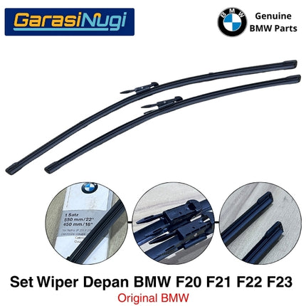 Wiper Frameless BMW F20 F21 F23 Kaca Depan Original Part Setir Kanan RHD Sepasang 116 118