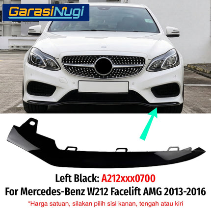 Chrome Lip Mercy W212 Facelift AMG Spoiler Trim Bumper Depan Molding Mercedes E200 E300
