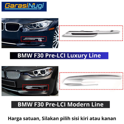 Fog Light Trim For BMW F30 Pre-LCI Luxury Modern Line Chrome Bumper Lampu Kabut Grill 320 328