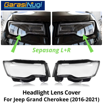 Mika Headlight Jeep Grand Cherokee Lens Kaca Cover Lampu Depan 2016-2021