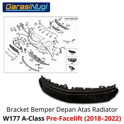 Bracket Bemper Atas Mercedes W117 Front Upper Bumper Mount Radiator Mercy CLA 200