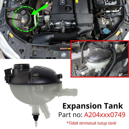 MARELLI Expansion Tank Mercedes W204 W212 Tabung Reservoir Radiator Original C200 E200