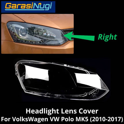 Mika Headlight VW Polo MK5 Lens Kaca Cover Lampu Depan Volks Wegan (2010-2017)