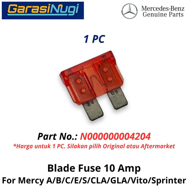 10A STD Blade Fuse Link For Mercy W204 W212 W221 H247 Sekring 10 Ampere N000000004204 Merrcedes C200 E200