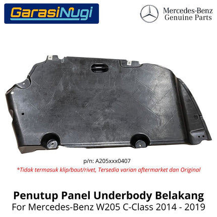 Mercedes W205 Cover Plastik Kolong Belakang Kanan Rear Underbody Cover Original C200 C300