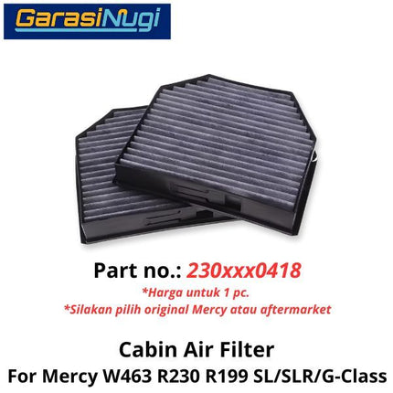 Cabin Air Mercy W463 R230 R199 Filter Saringan AC Kabin Mercedes G500 SLK SLR