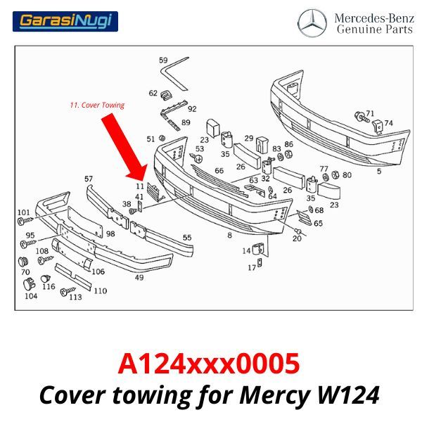 Cover Towing For Mercy W124 Bumper Tow Tutup Lubang Derek E230
