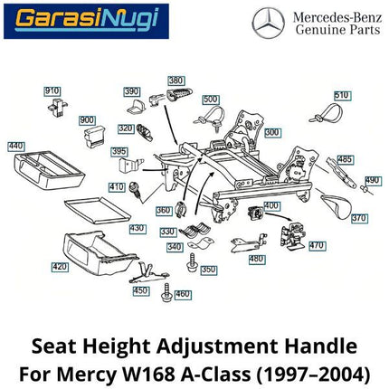 Seat Height Mercy W168 Adjustment Handle Tarikan Penyetelan Kursi A160
