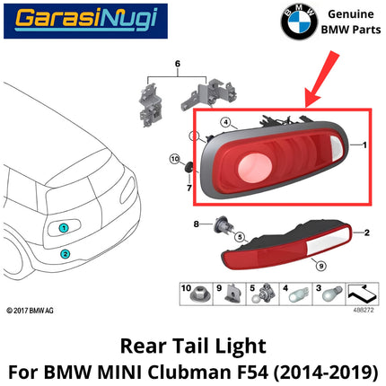 Tail Light For MINI Clubman F54 Assembly Talang Air Lampu Rem Belakang 2014 - 2019