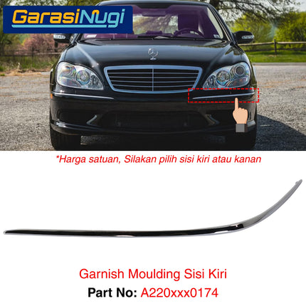 Chrome Stripe Mercy W220 Garnish Moulding Bemper Depan From Bumper S500