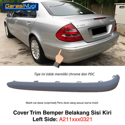 Bumper Trim Mercedes W211 Pre-FL Rear Cover Penutup Bemper Belakang E200
