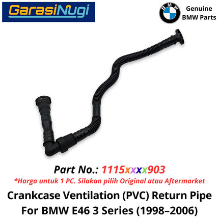 Crankcase Ventilation For BMW E46 PVC Return Hose Selang Ventilasi Bak Mesin 320 1998-2006