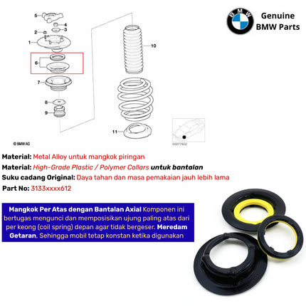 Upper Spring BMW E46 E39 E60 Bantalan Penyangga Shock Depan Axial Bearing Original 320 525