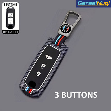 Key Case For Mazda 2 3 6 CX3 CX5 CX7 Sarung Kunci Carbon Edition Short Keychain