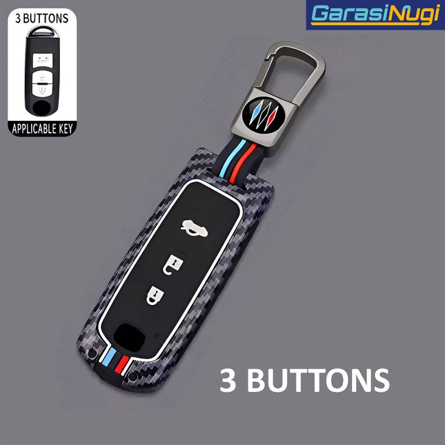 Key Case For Mazda 2 3 6 CX3 CX5 CX7 Sarung Kunci Carbon Edition Short Keychain