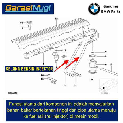 Selang Bensin Injector BMW E39 M52 M54 Original Fuel Rail Hose 13311744100 520 523