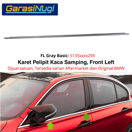 Karet Pelipit Kaca Depan BMW F30 F80 F31 List Chrome Gloss Black Trim Jendela Luar Original Weatherstrip 320