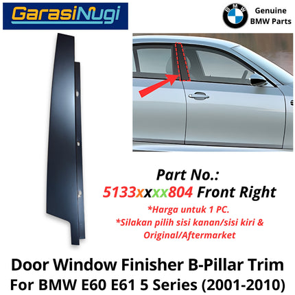 Exterior Door For BMW E60 E61 B-Pillar Window Trim Lis Pintu Jendela Luar Depan Belakang 530 550