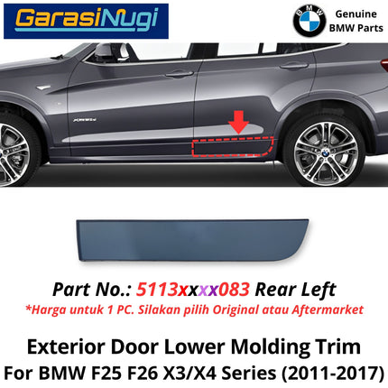 Exterior Door For BMW F25 F26 Lower Molding Trim Cover Eksterior List Penutup Pintu Bawah Depan Belakang X3 X4