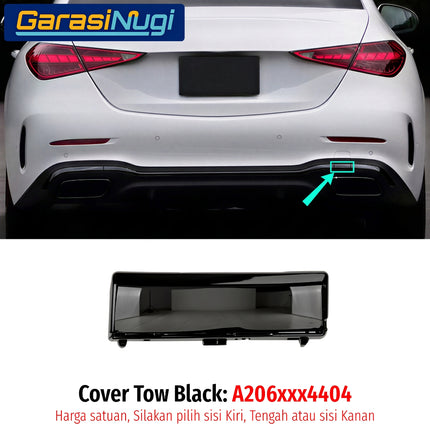 Chrome Stripe Mercy W206 Garnish Molding Krom Dan Hitam Glossy Bemper Belakang Mercedes C200 C300