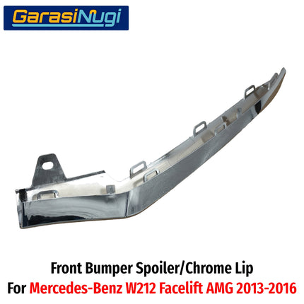 Chrome Lip Mercy W212 Facelift AMG Spoiler Trim Bumper Depan Molding Mercedes E200 E300