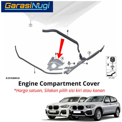 Penutup Kompartemen Mesin BMW G01 G02 Engine Compartment Cover Upper Front X3 X4