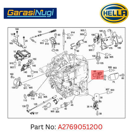 HELLA Sensor Crankshaft 2769051200 Mercedes R172 W204 W205 W212 W213 Mesin M276 Original