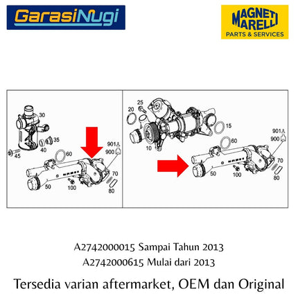 MARELLI Thesmostat Assembly Mercedes W204 W205 W212 Mesin M274 Mercy C180 C200 E200