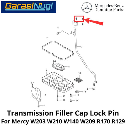 Automatic Transmission Mercy W203 W210 W209 R170 Filler Cap Lock Pin Pengunci Tutup Pengisi Transmisi Mercy C200 E230 SLK