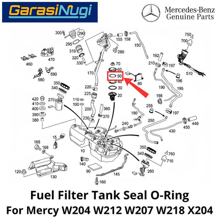 Fuel Pump Mercy W204 W212 W207 X204 Filter Tank O-Ring Tanki Pompa Bahan Bakar Mercedes C200 E200 GLC