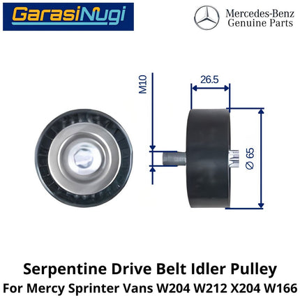 Serpentine Drive Belt Mercy W204 W212 X204 W166 Idler Pulley Katrol Penggerak Sabuk Mercedes C200 E200 ML