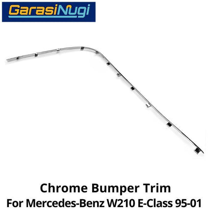 Chrome Stripe Mercy W210 Front Garnish Moulding Bumper Depan E320 1995-2001