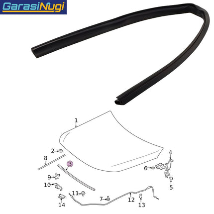 Seal Hood For Mercedes W177 W247 W118 V177  Karet Peredam Pelindung Kap Mesin A200 B200 CLA