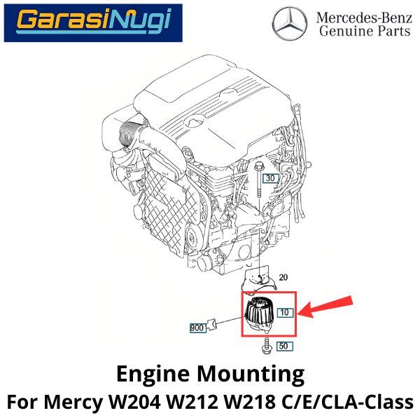 Engine Mounting Mercy W204 W212 W218 Rubber Bantalan Karet Mesin C200 E250 CLA