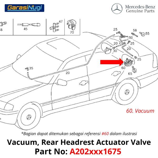 Vacuum For Mercy W202 W210 Rear Headrest Actuator Valve Katup Pompa C180