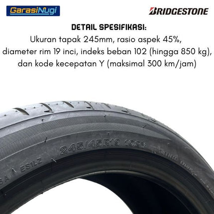 Bridgestone Potenza Tire S001 245/45 R19 102Y Ban Depan Belakang