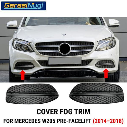 Cover Fog Trim Mercy W205 Pre-Facelift Cover Bracket Lampu Kabut C200